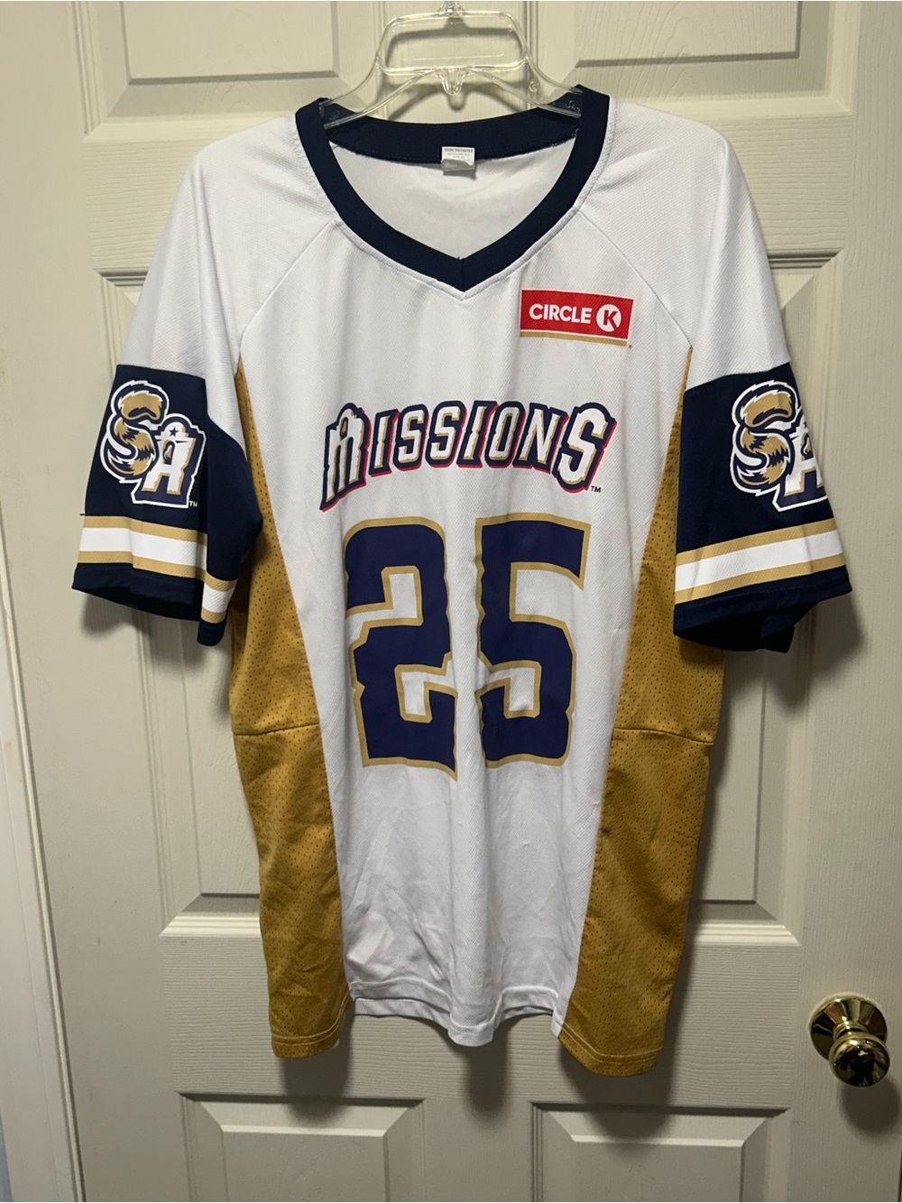 San Antonio Missions SGA MiLB Team White Football Jersey #25 Men's XL